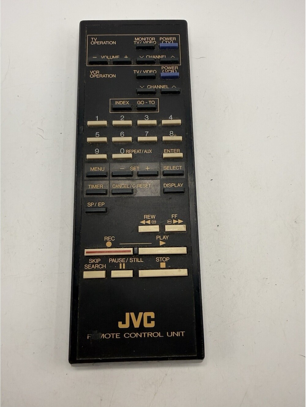 VINTAGE JVC VCR TV Remote Control Model PQ10544F